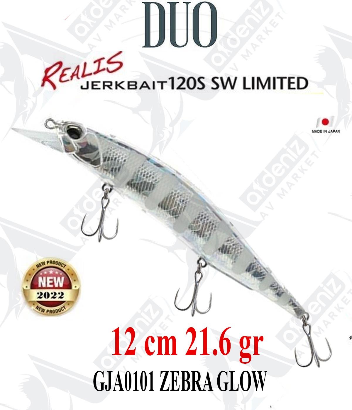 Duo Realis Jerkbait 120S SW Limited 12cm 21.6gr #CJA0101 ZEBRA GLOWDUO