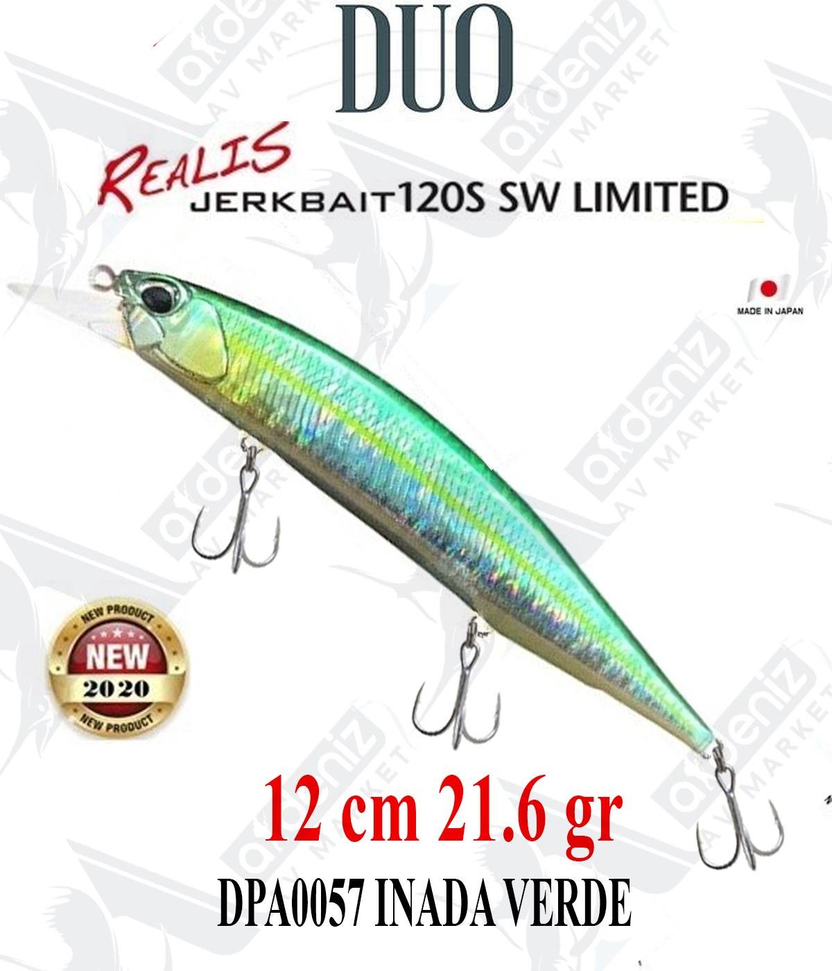 Duo Realis Jerkbait 120S SW Limited 12cm 21.6gr #DPA0057 INADA VERDEDUO