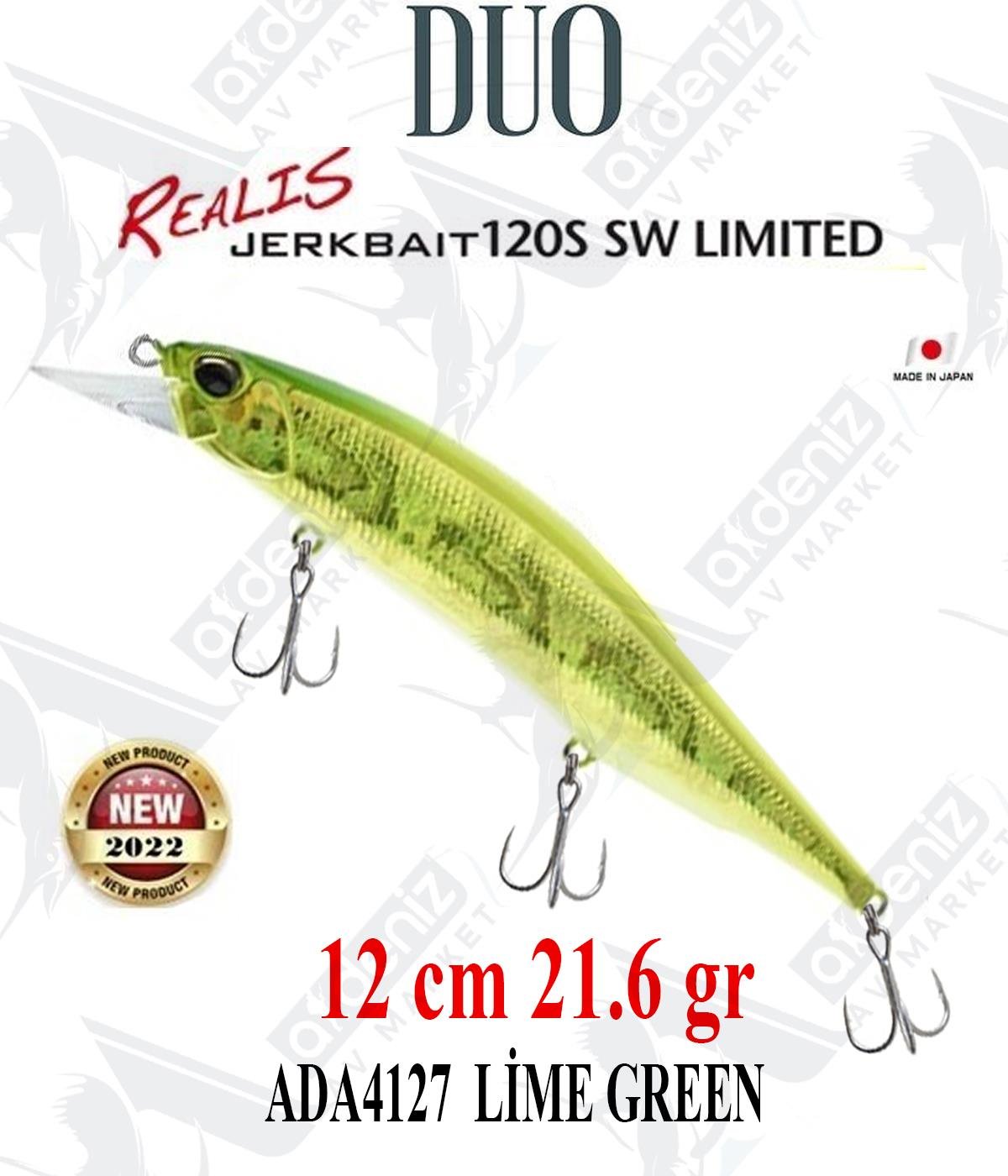 Duo Realis Jerkbait 120S SW Limited 12cm 21.6gr #ADA4127 LİME GREENDUO