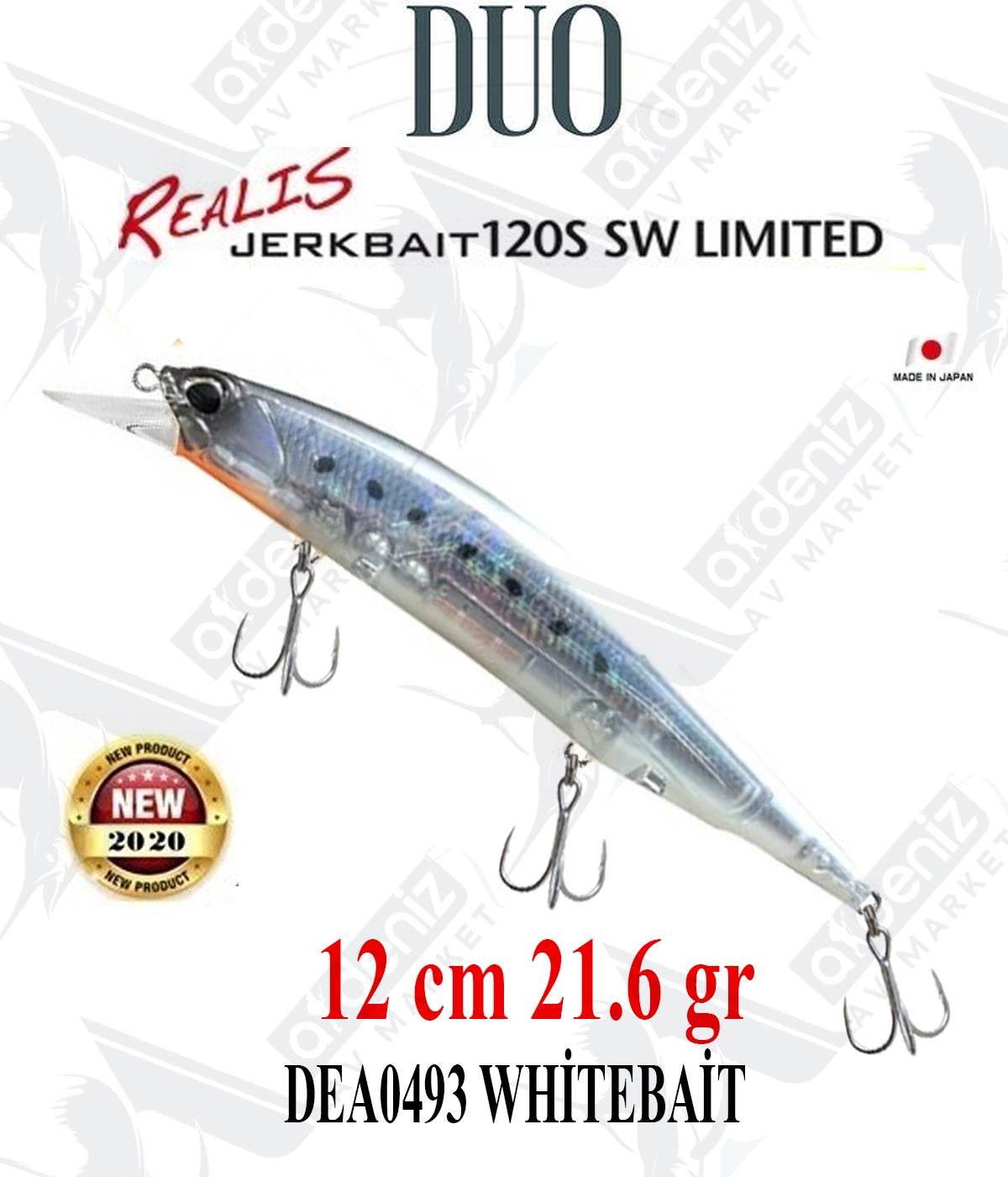 Duo Realis Jerkbait 120S SW Limited 12cm 21.6gr #DEA0493 WHİTEBAİTDUO