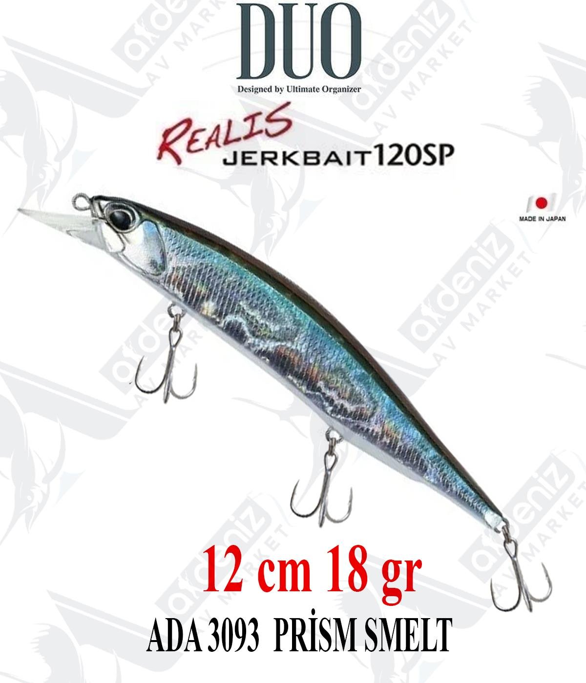 Duo Realis Jerkbait 120SP 12cm 18gr #ADA3093 PRİSM SMELTDUO