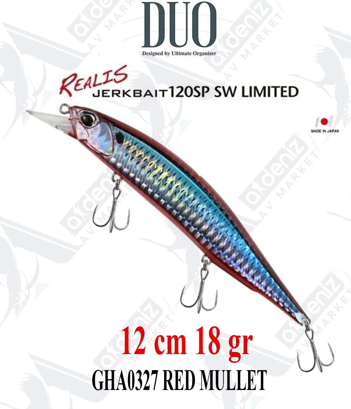Duo Realis Jerkbait 120SP SW Limited 12cm 18gr #GHA0327 RED MULLETDUO