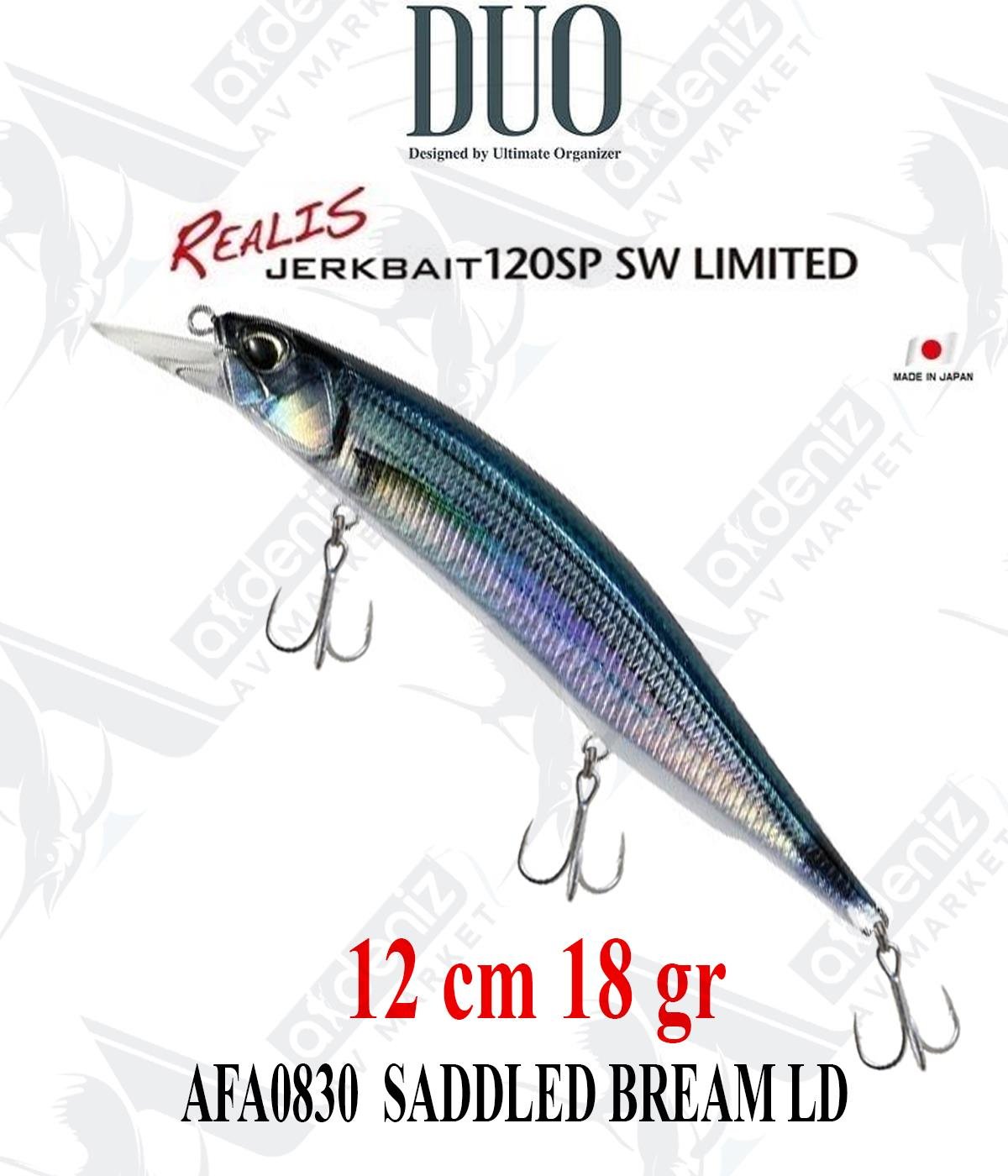 Duo Realis Jerkbait 120SP SW Limited 12cm 18gr #AFA0830 SADDLED BREAM LDDUO