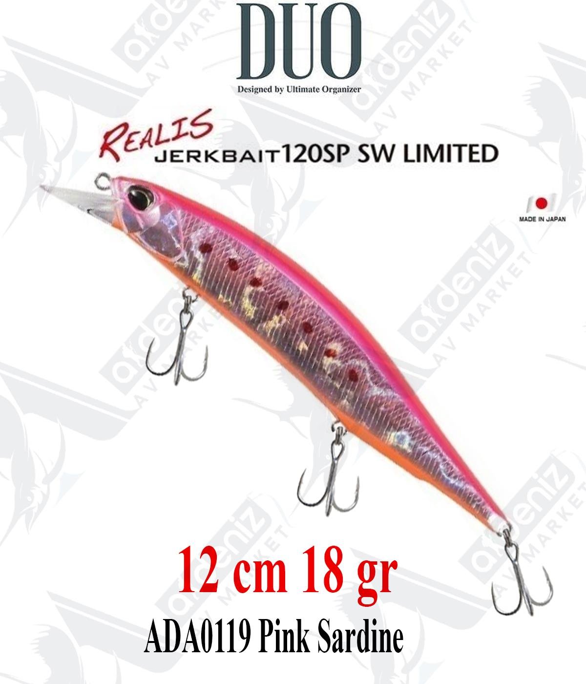 Duo Realis Jerkbait 120SP SW Limited 12cm 18gr #ADA0119 Pink SardineDUO