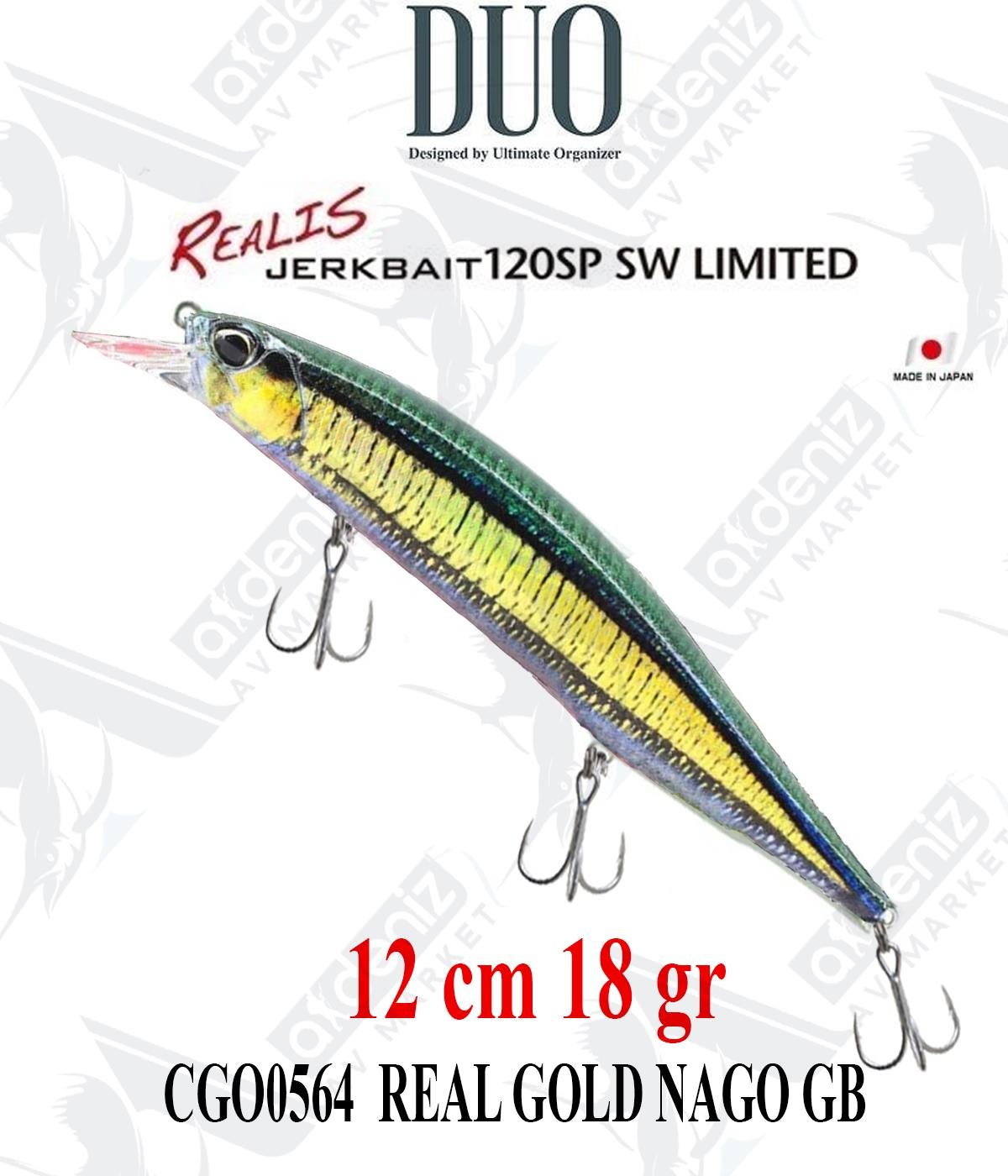 Duo Realis Jerkbait 120SP SW Limited 12cm 18gr #CGO0564 REAL GOLD NAGO GBDUO