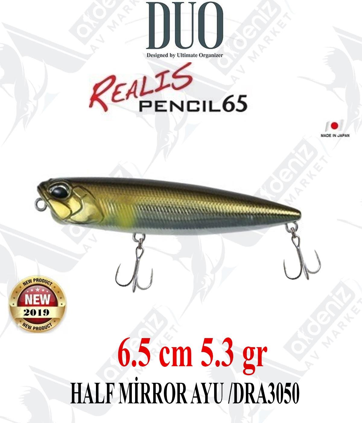 Duo Realis Pencil 65 6,5cm 5,5gr Su Üstü WTD Maket Yem DRA3050 HALF MİRROR AYUDUO