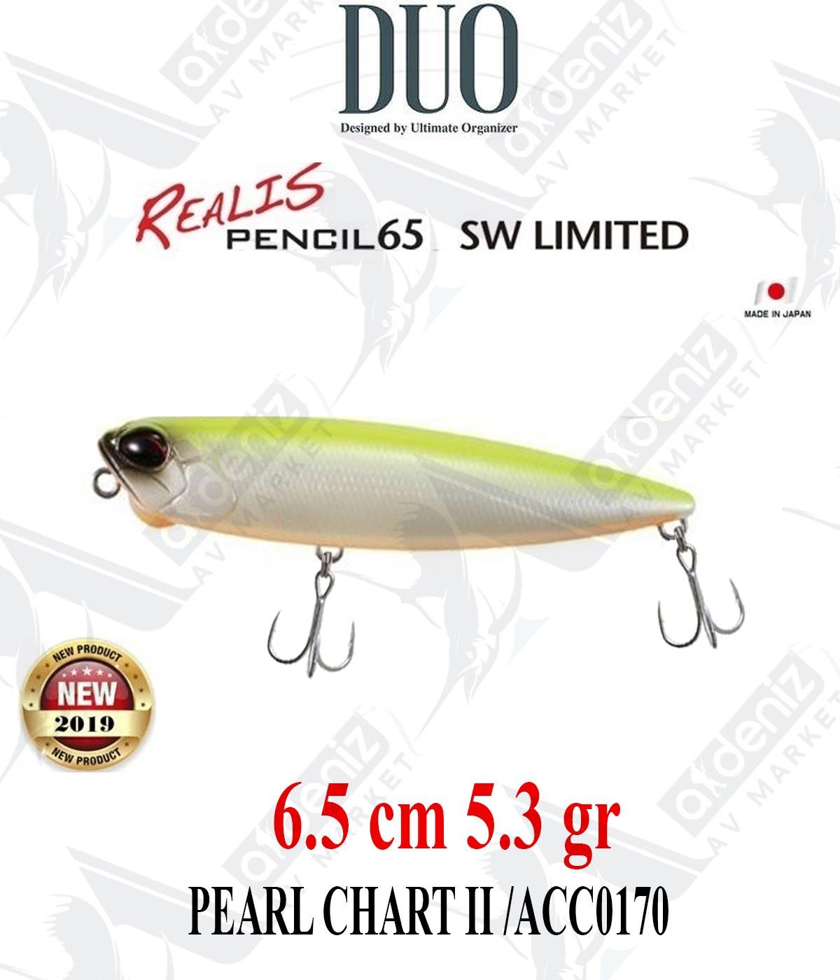 Duo Realis Pencil 65 SW 6,5cm 5,5gr Su Üstü WTD Maket Yem ACC0170 PEARL CHART IIDUO