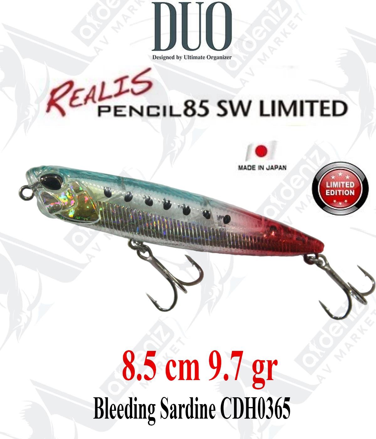 Duo Realis Pencil 85 SW 8,5cm 10gr Su Üstü WTD Maket Yem #CDH0365 Bleeding SardineDUO