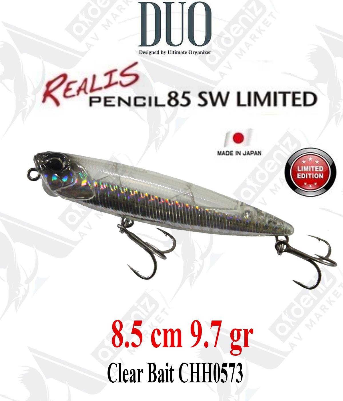 Duo Realis Pencil 85 SW 8,5cm 10gr Su Üstü WTD Maket Yem #CHH0573 Clear BaitDUO