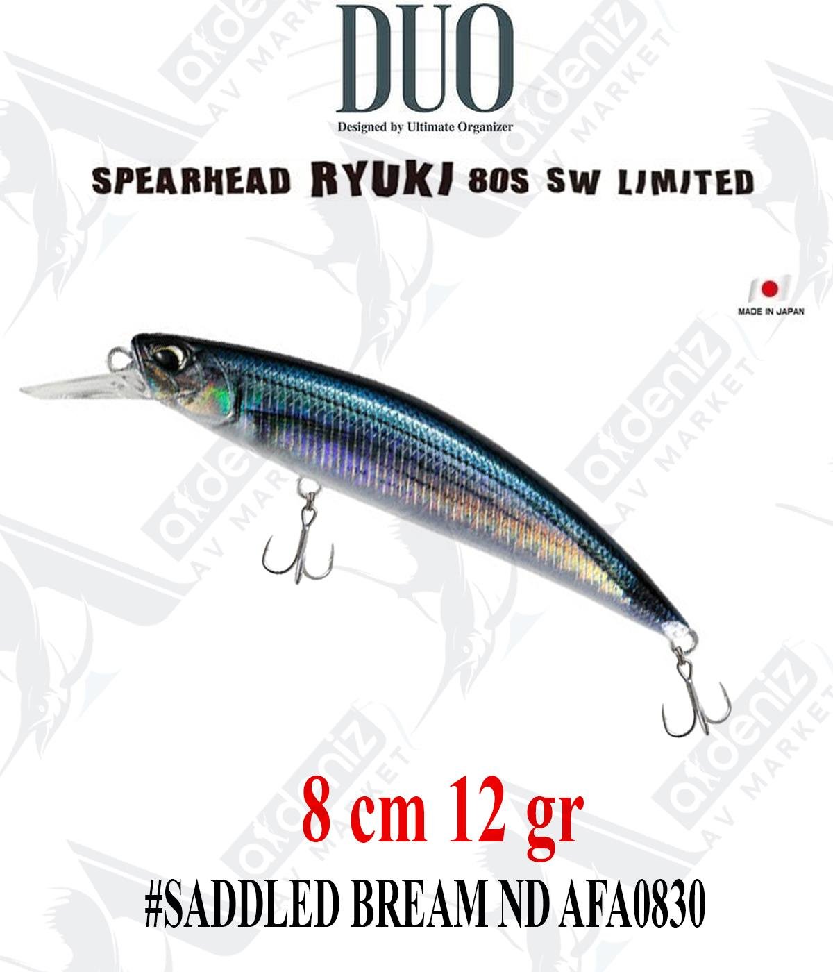 Duo Spearhead Ryuki 80S SW (Sinking) #AFA0830 SADDLED BREAM NDDUO