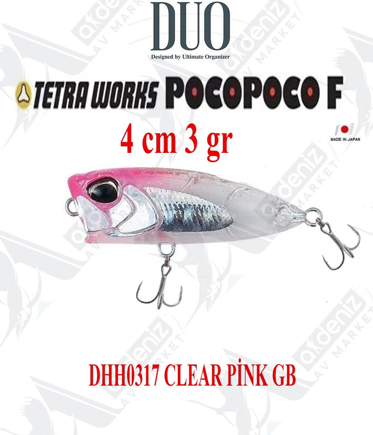 Duo Tetra Works Pocopoco 40F 4cm 3gr Micro Popper #DHH0317 CLEAR PİNK GBDUO