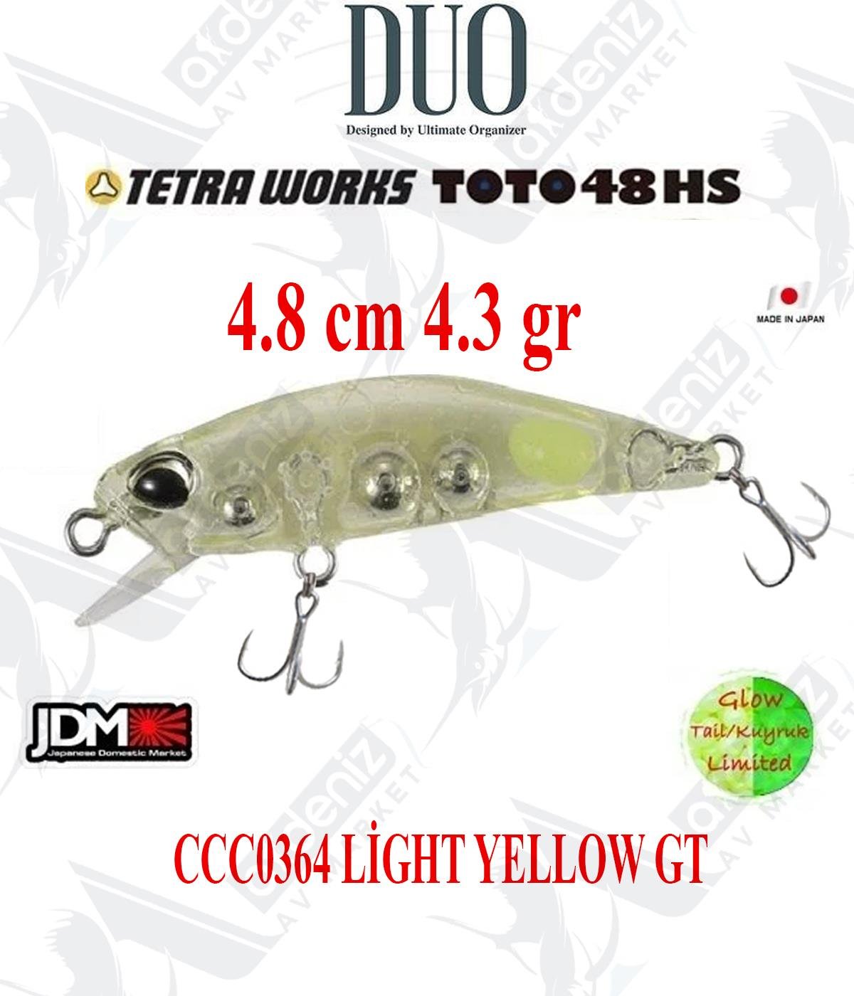 Duo Tetra Works Toto 48HS 4.8cm 4.3gr #CCC0364 CLEAR LİGHT YELLOWDUO