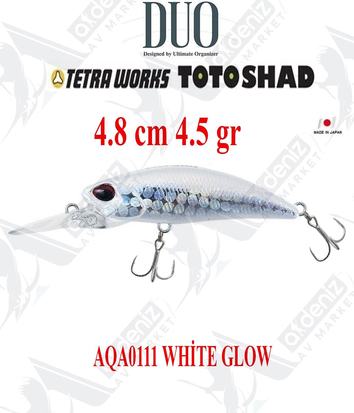 Duo Tetra Works Toto Shad 48S 4.8cm 4.5gr #AQA0111 White GlowDUO