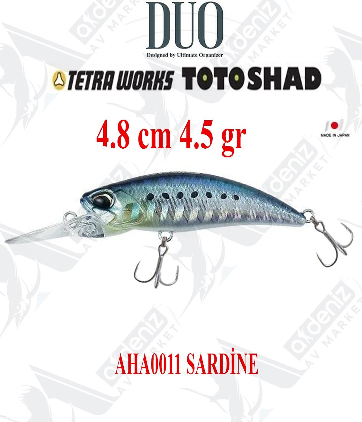 Duo Tetra Works Toto Shad 48S 4.8cm 4.5gr #AHA0011 SARDİNEDUO