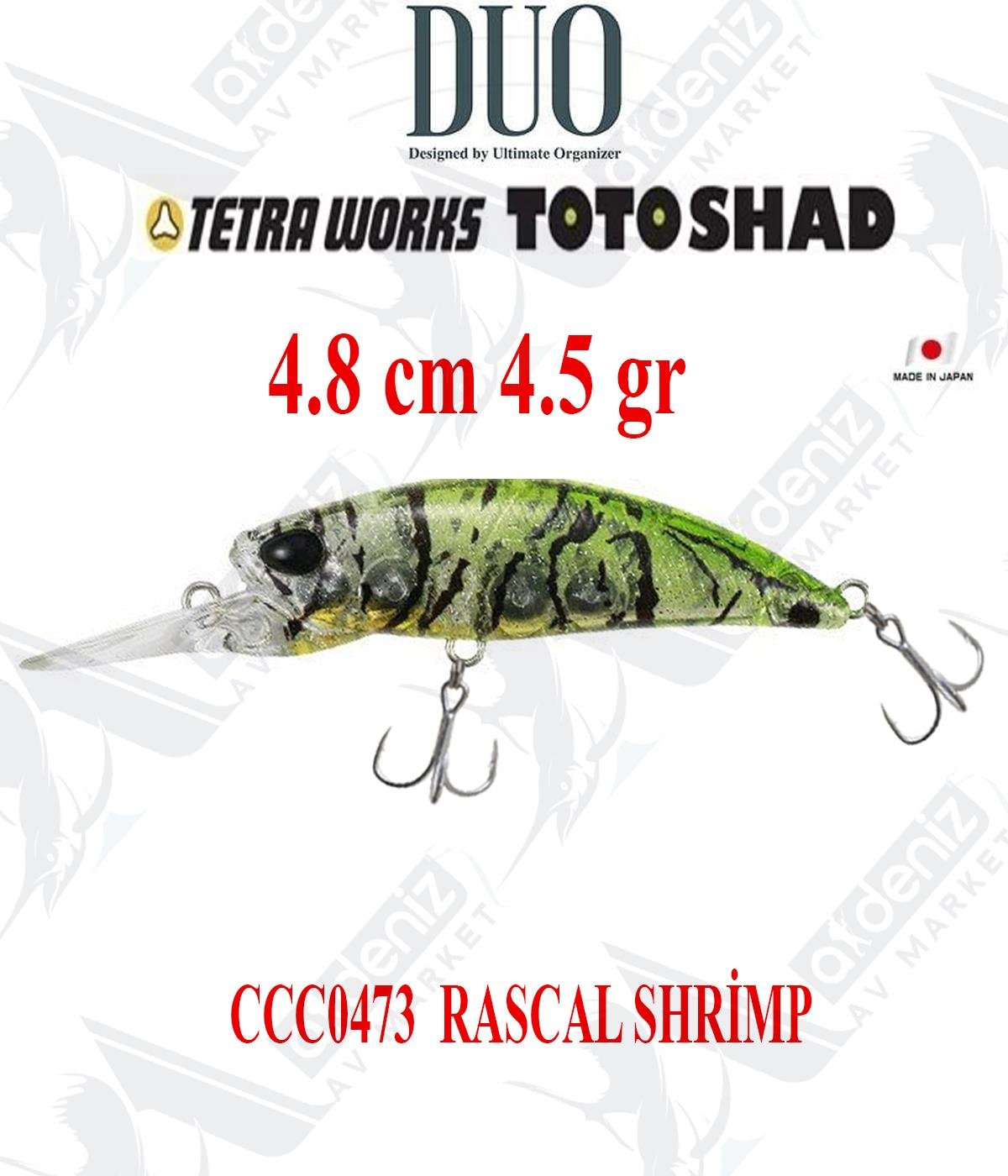 Duo Tetra Works Toto Shad 48S 4.8cm 4.5gr #CCC0473 RASCAL SHRİMPDUO