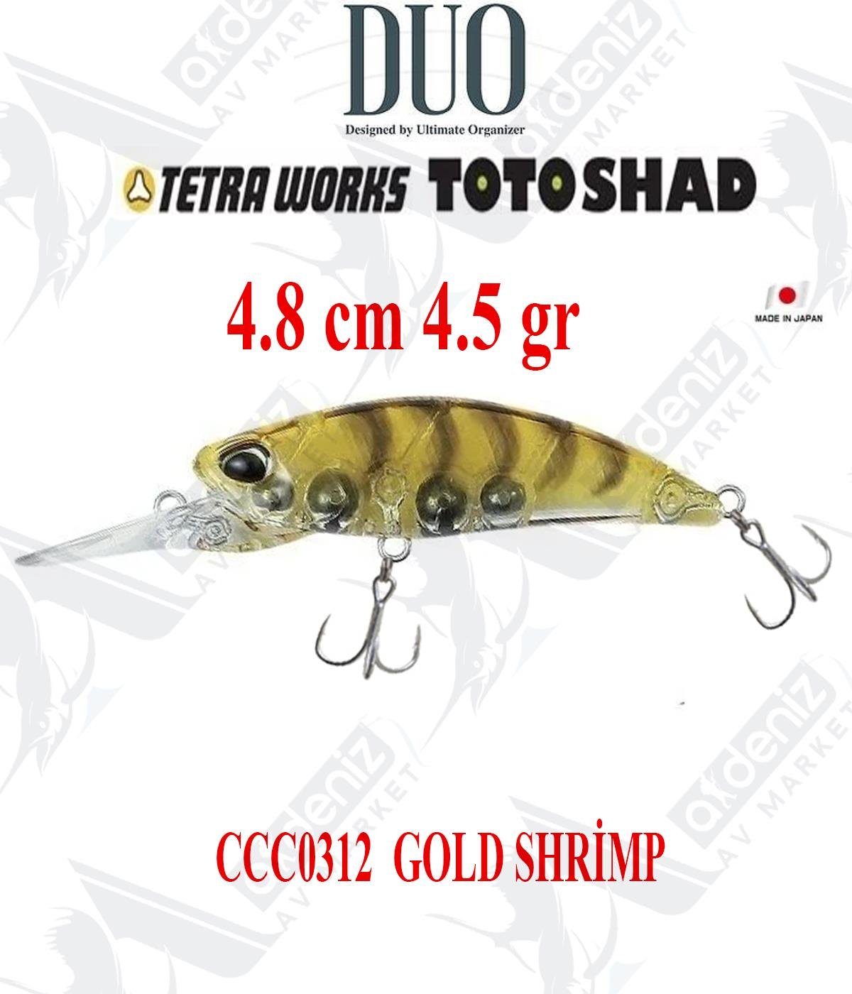 Duo Tetra Works Toto Shad 48S 4.8cm 4.5gr #CCC0312 Gold ShrimpDUO