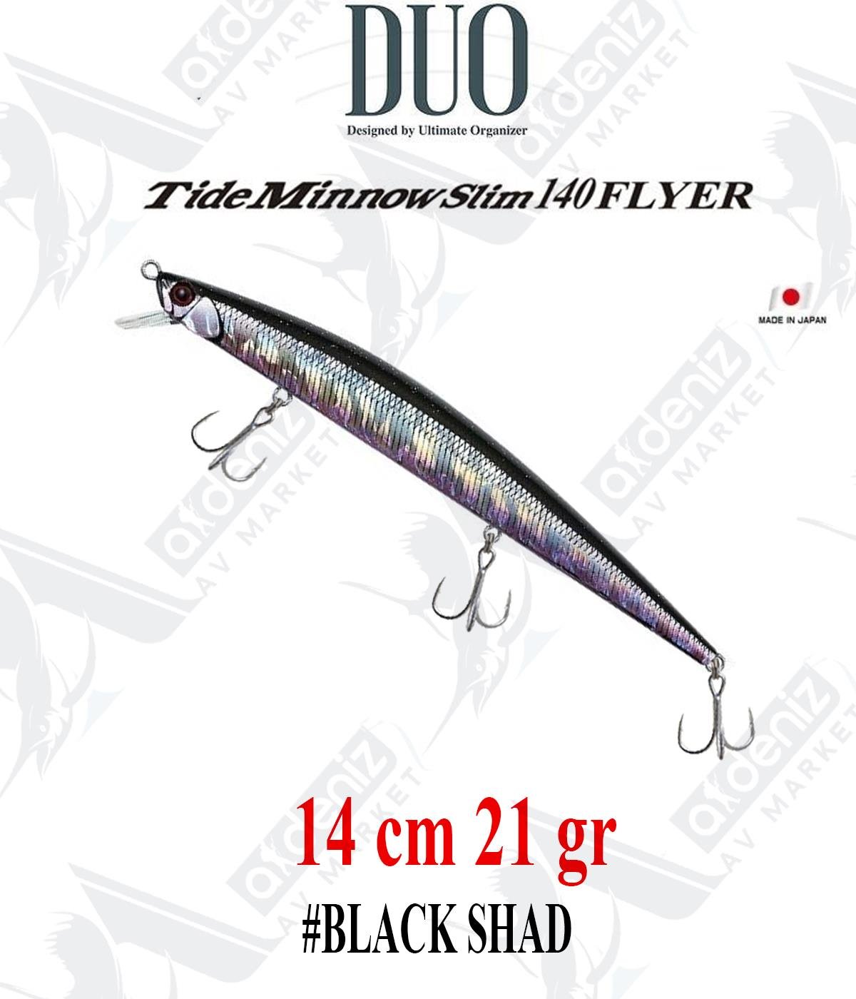 Duo Tide Minnow Slim Flyer 140 mm 21 gr (Sinking) #GJO0124 Black ShadDUO