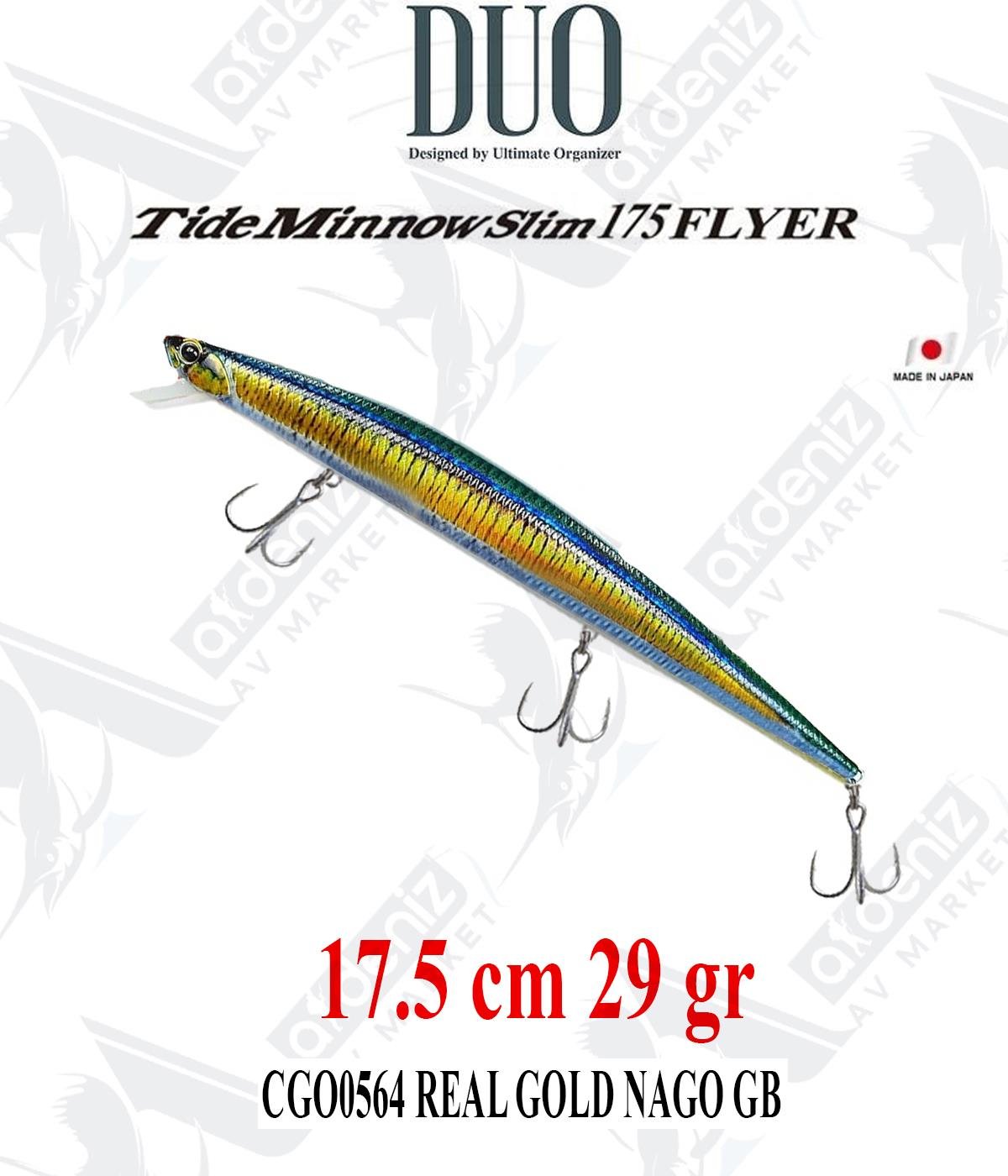 Duo Tide Minnow Slim Flyer 175 mm 29 gr (Sinking) Maket Balık #Real Gold Nago GBDUO