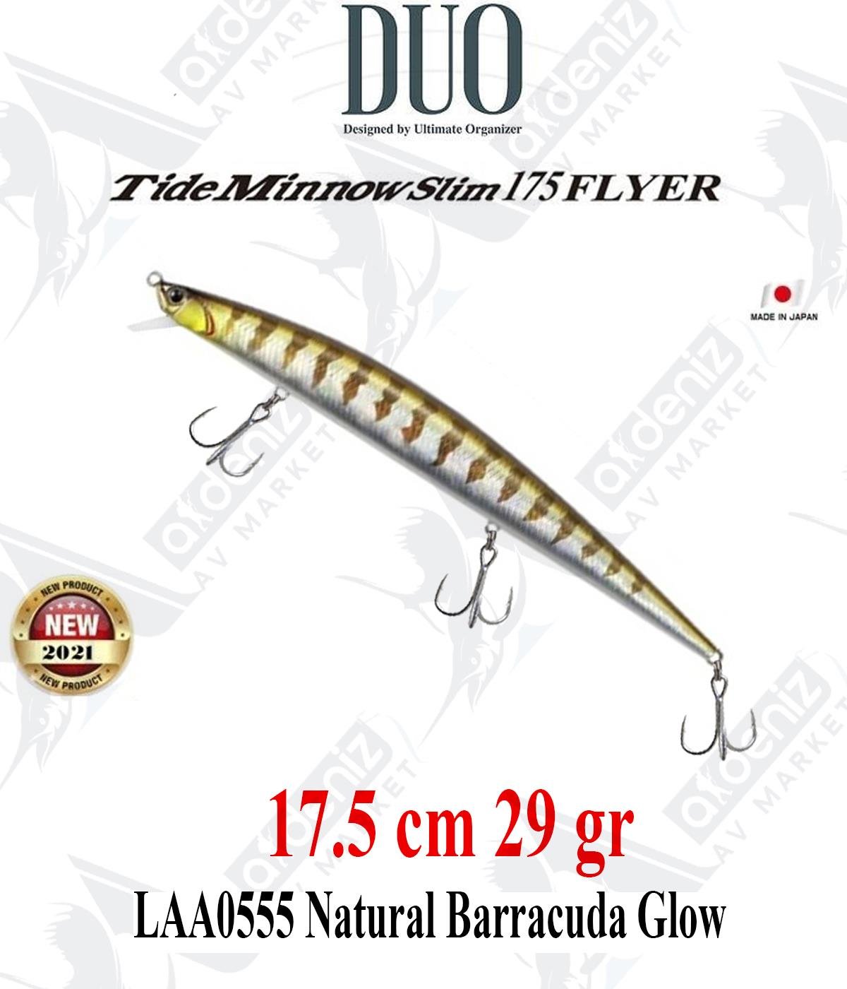 Duo Tide Minnow Slim Flyer 175 mm 29 gr (Sinking) Maket Balık #Natural Barracuda GlowDUO