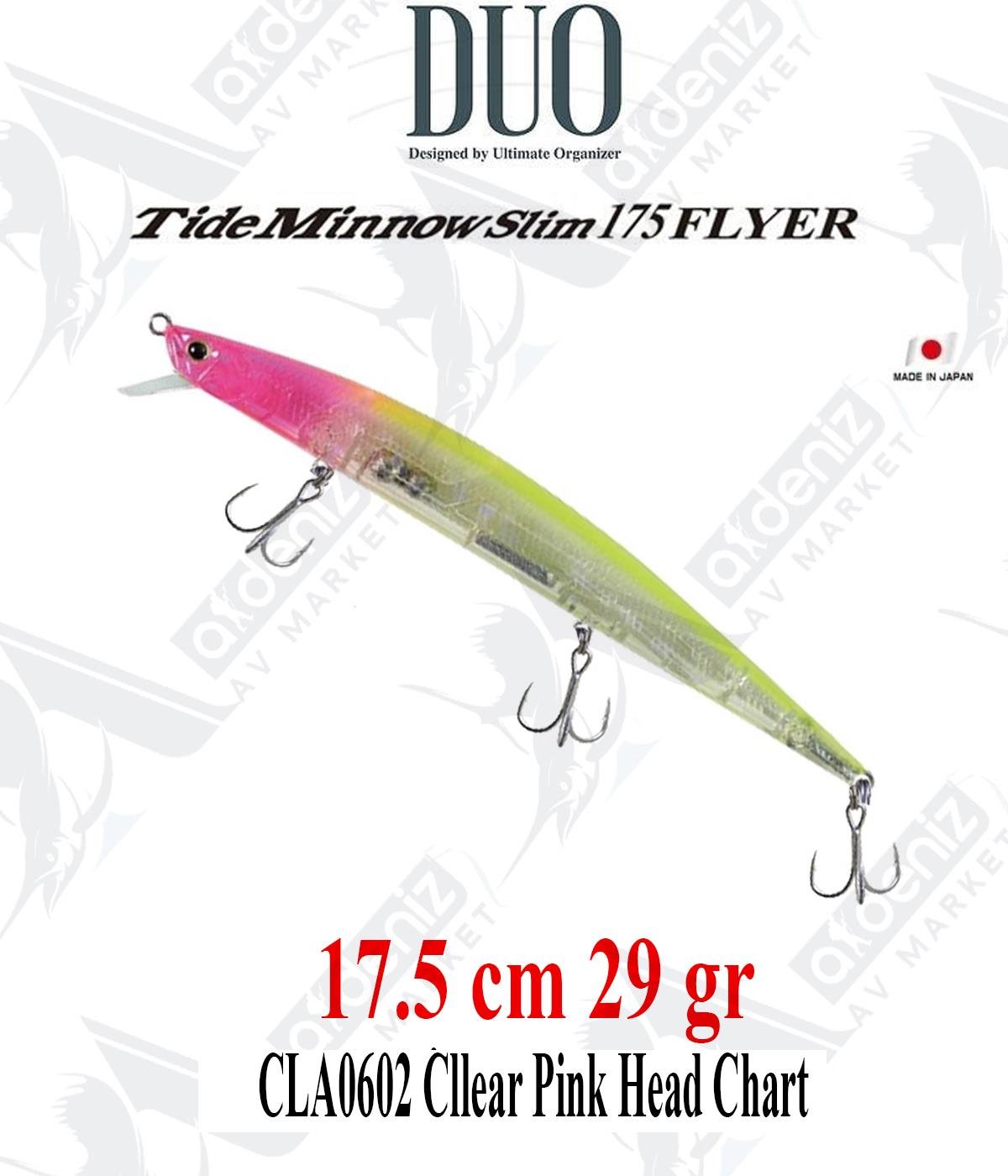 Duo Tide Minnow Slim Flyer 175 mm 29 gr (Sinking) Maket Balık #Clear Pink Head ChartDUO