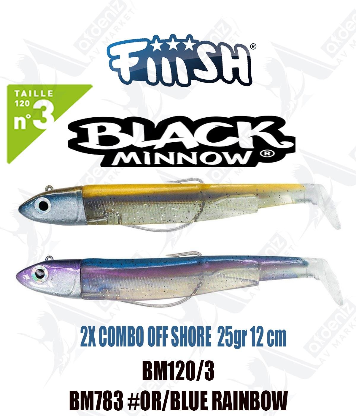 Fiiish Black Minnow BM120/3 Double Combo Off Shore 12 cm 25 gr Silikon Yem No:3 Color:Bm783FİİİSH