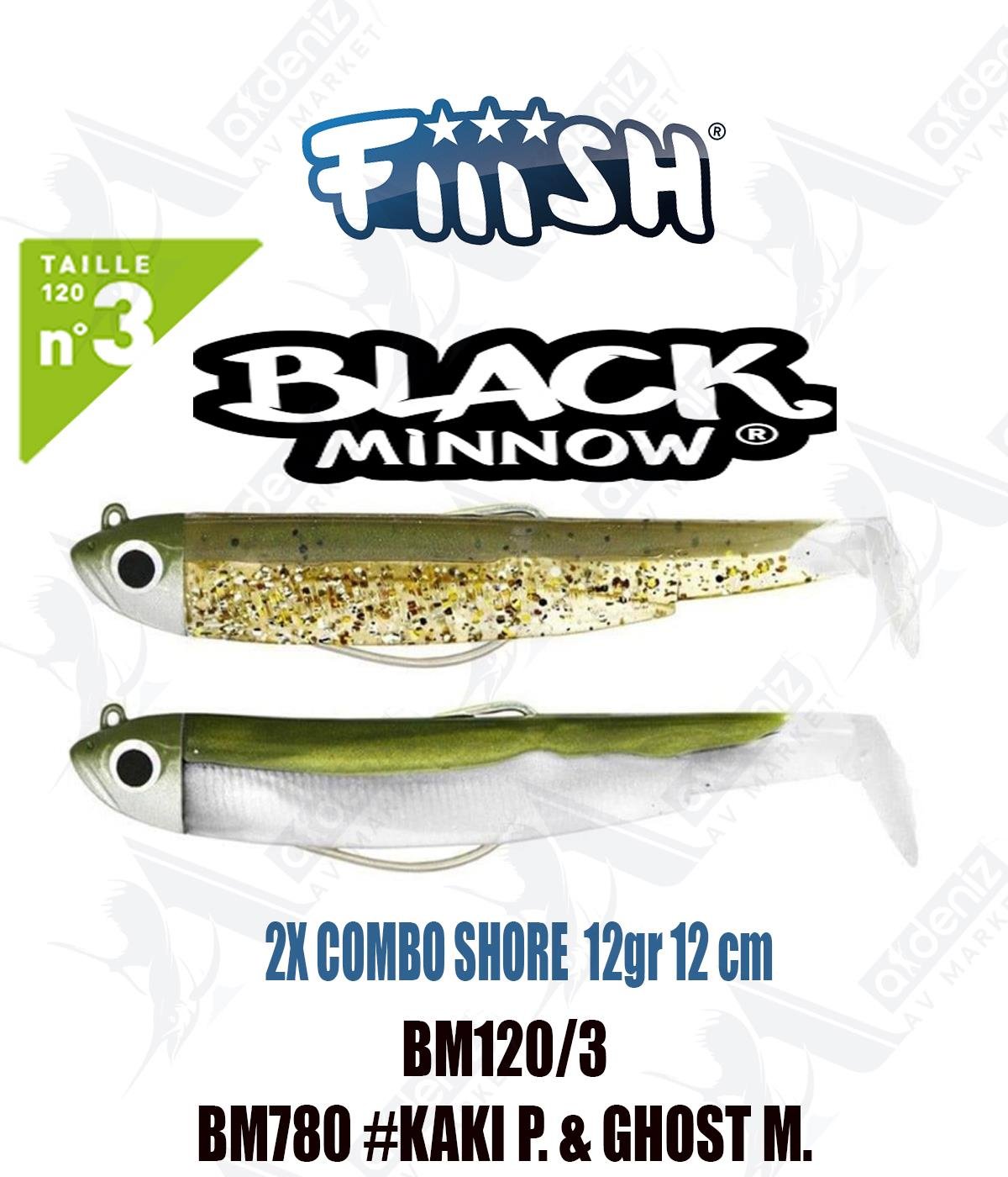 Fiiish Black Minnow BM120/3 Double Combo Off Shore 12 cm 12 gr Silikon Yem No:3 Color:Bm780FİİİSH