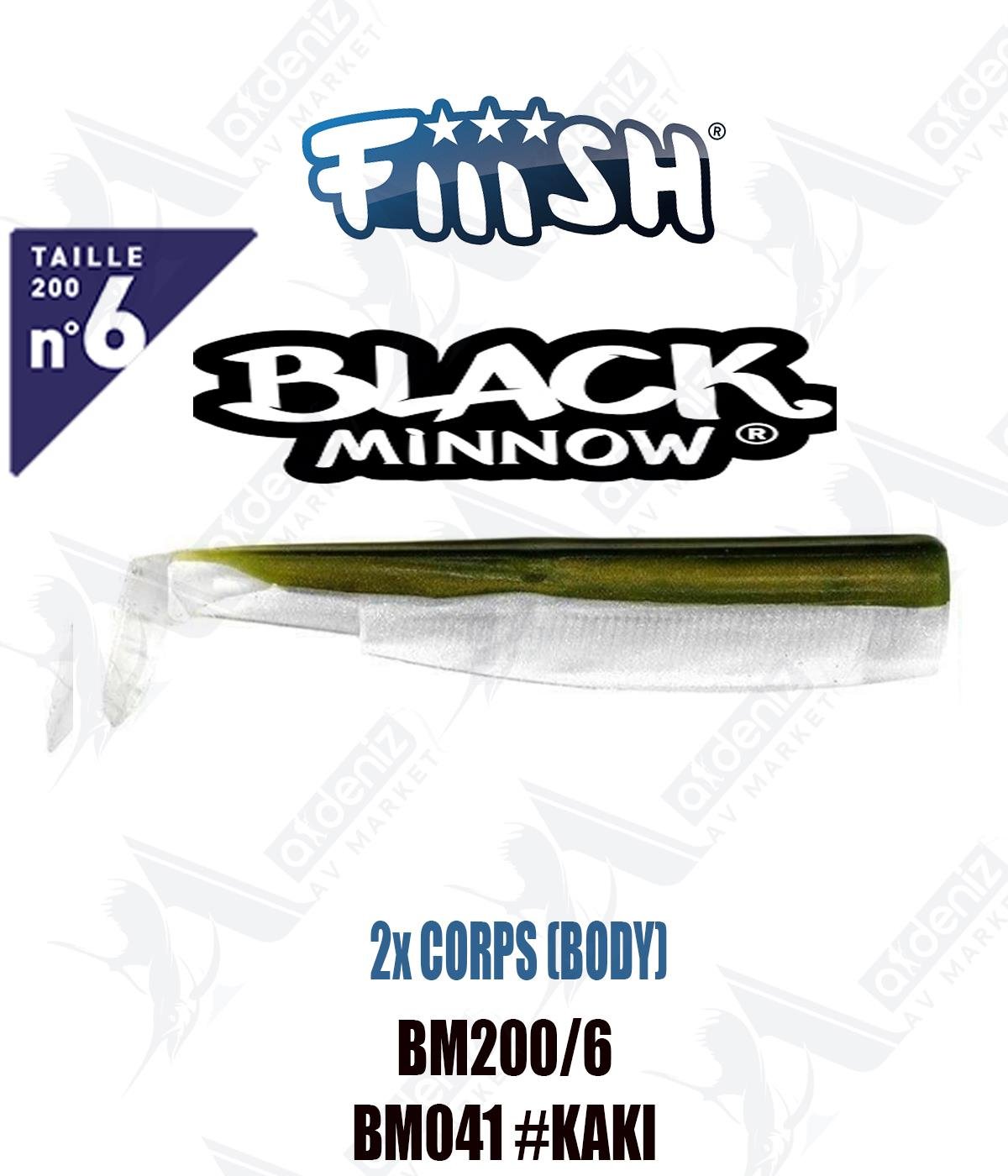 Fiiish Black Minnow BM200/6 BODY 20 cm Silikon Yem Yedek  Gövde No:6 Color:Bm041 #KakiFİİİSH