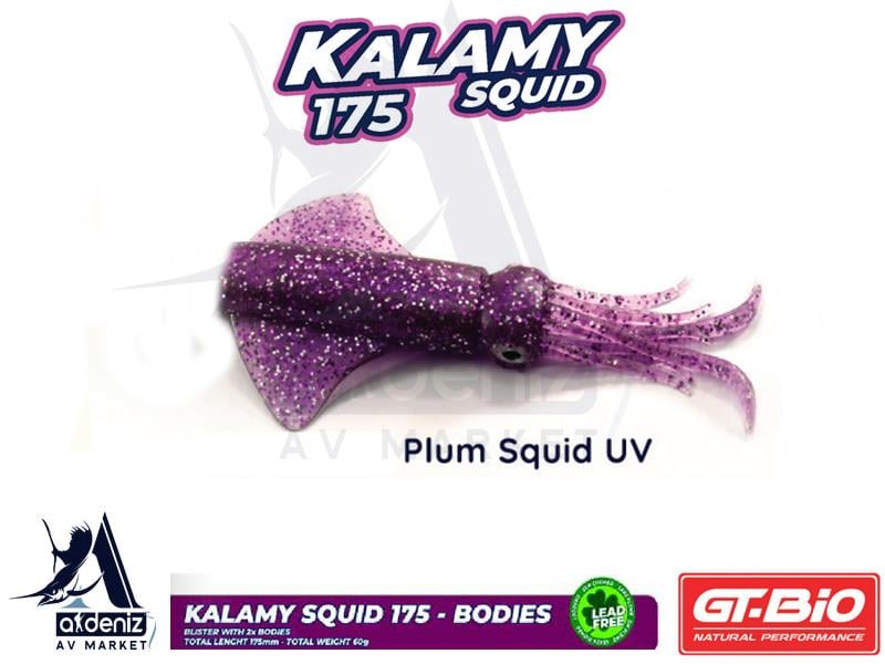 GT-BİO Kalamy Squid 175 2x Bodies Silikon Kalamar Yedek Gövde # Plum Squid UVGT-BİO