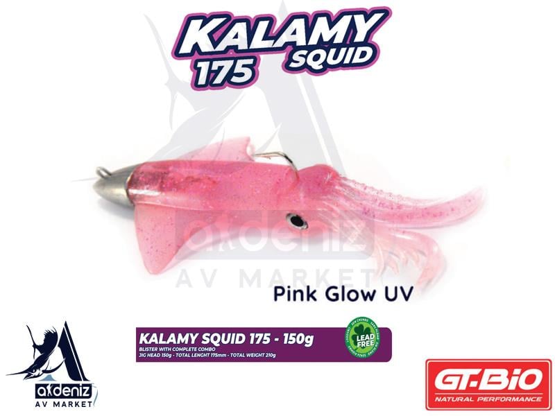 GT-BİO Kalamy Squid 175 Combo 17,5 cm 150 gr Silikon Kalamar # Pink Glow UVGT-BİO