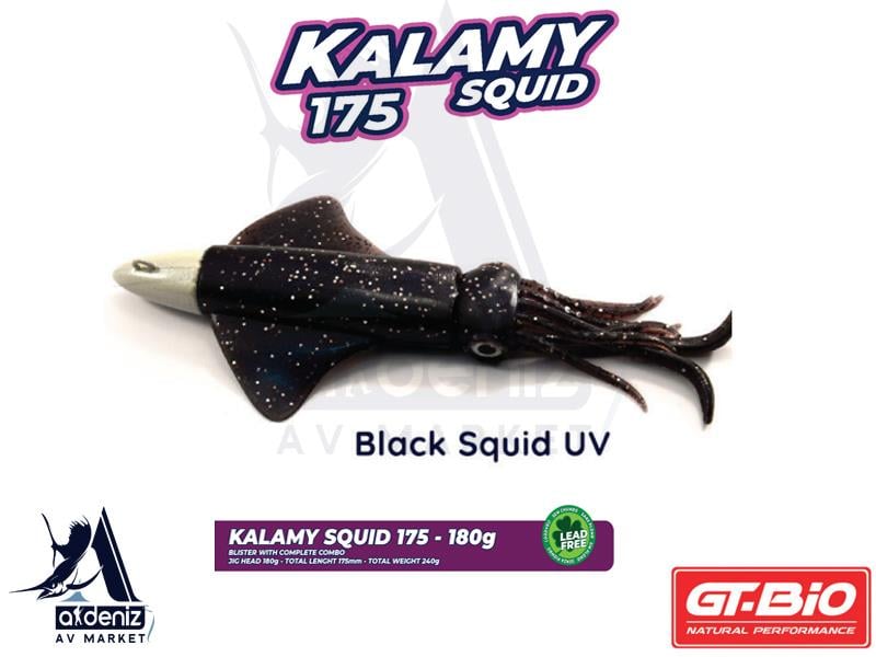 GT-BİO Kalamy Squid 175 Combo 17,5 cm 180 gr Silikon Kalamar # Black Squid UVGT-BİO