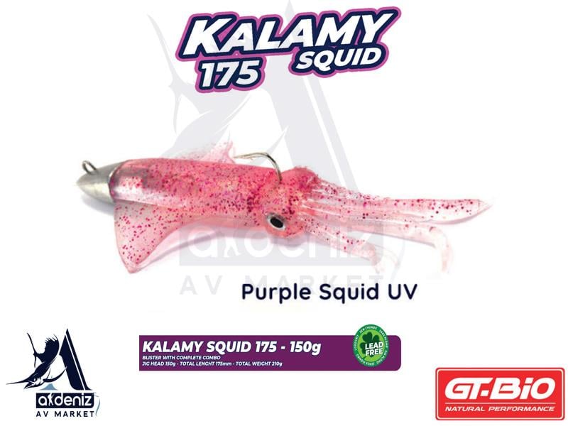 GT-BİO Kalamy Squid 175 Combo 17,5 cm 150 gr Silikon Kalamar # Purple Squid UVGT-BİO