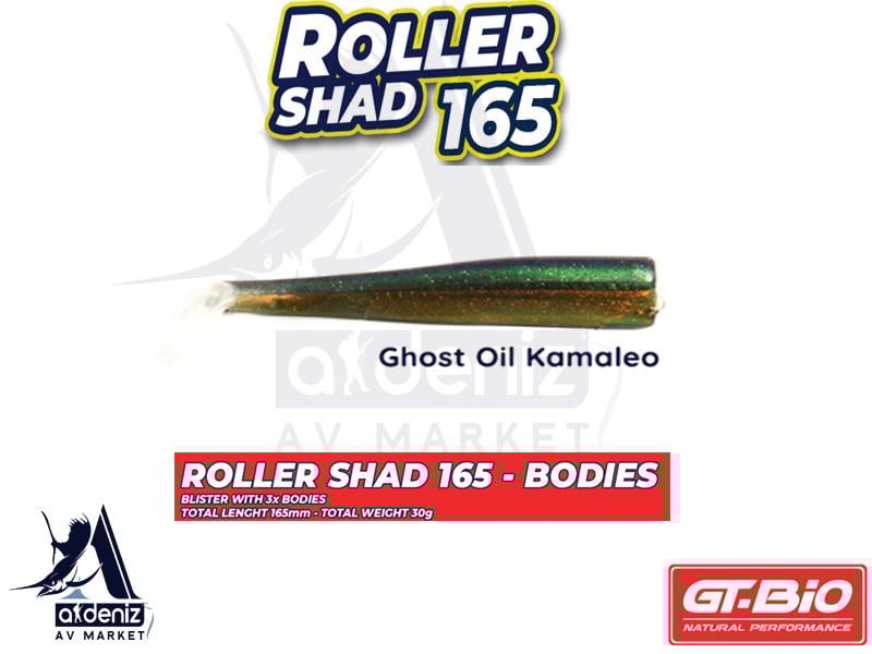 GT-BİO Roller Shad 165 Body Silikon Balık (Yedek Gövde) # Ghost Oil KamaleoGT-BİO