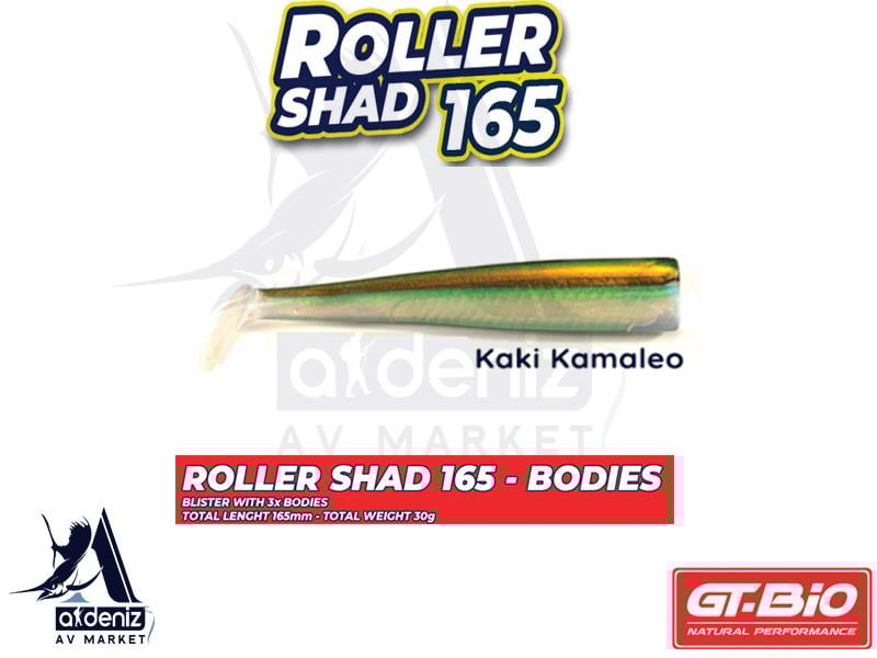 GT-BİO Roller Shad 165 Body Silikon Balık (Yedek Gövde) # Kaki Kamaleo UVGT-BİO