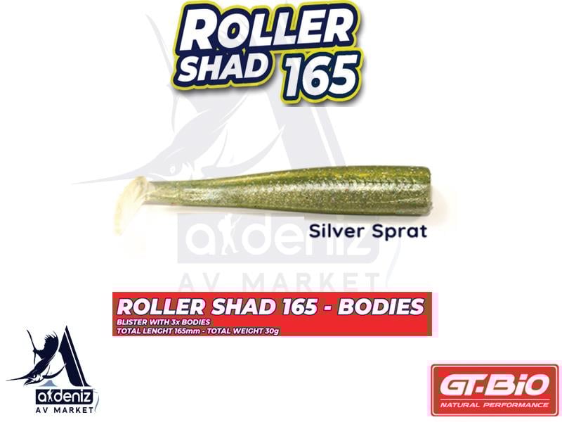 GT-BİO Roller Shad 165 Body Silikon Balık (Yedek Gövde) # Silver SpratGT-BİO