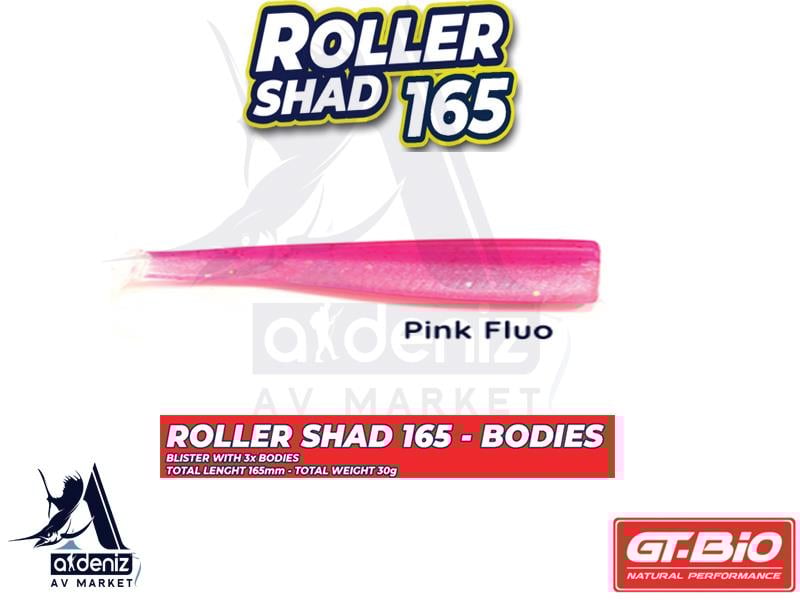GT-BİO Roller Shad 165 Body Silikon Balık (Yedek Gövde) # Fluo Pink UVGT-BİO
