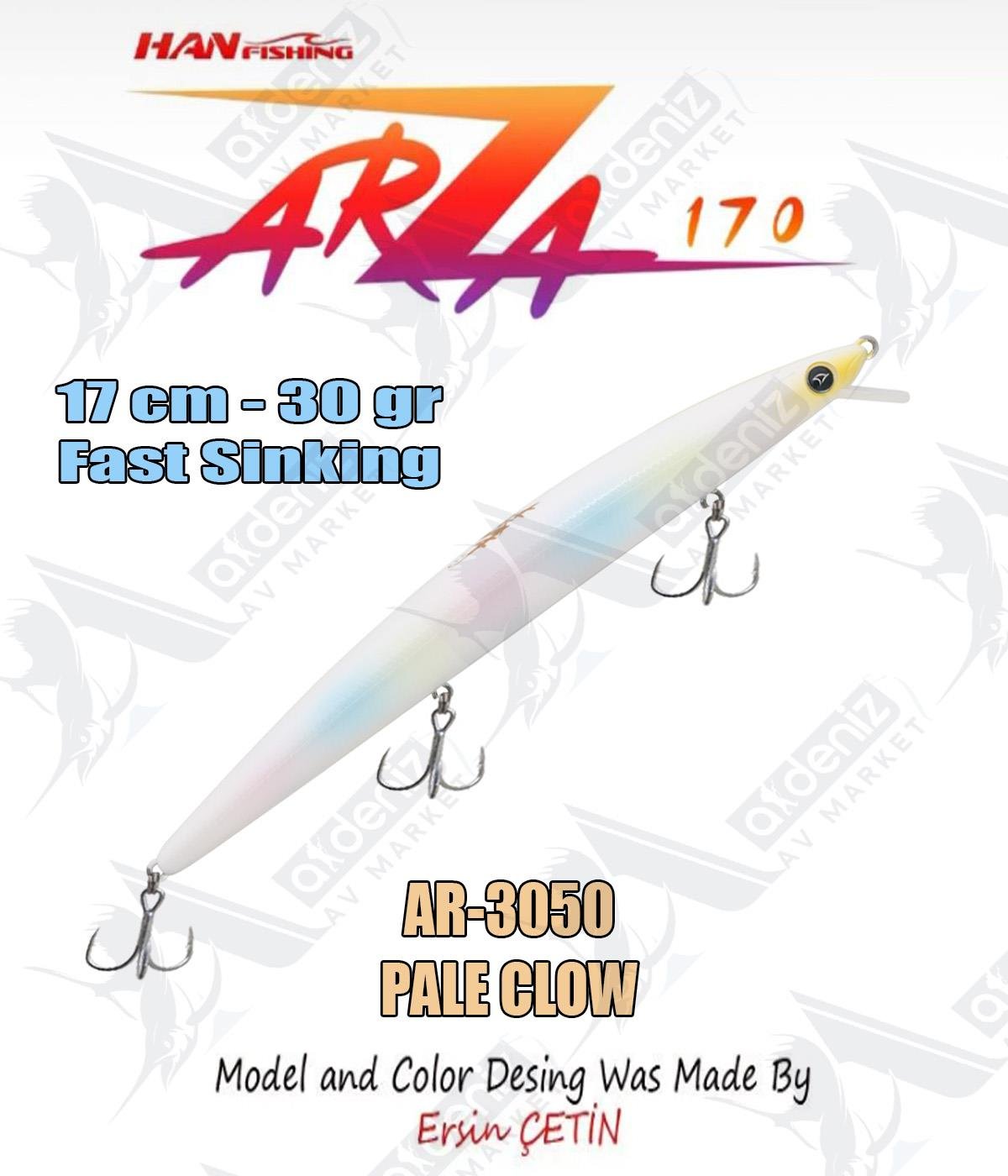 Hanfish Arıza 170 mm 30 gr Fast Sinking Maket Balık Color: Ar-3050 #Pale ClowHAN FİSHİNG
