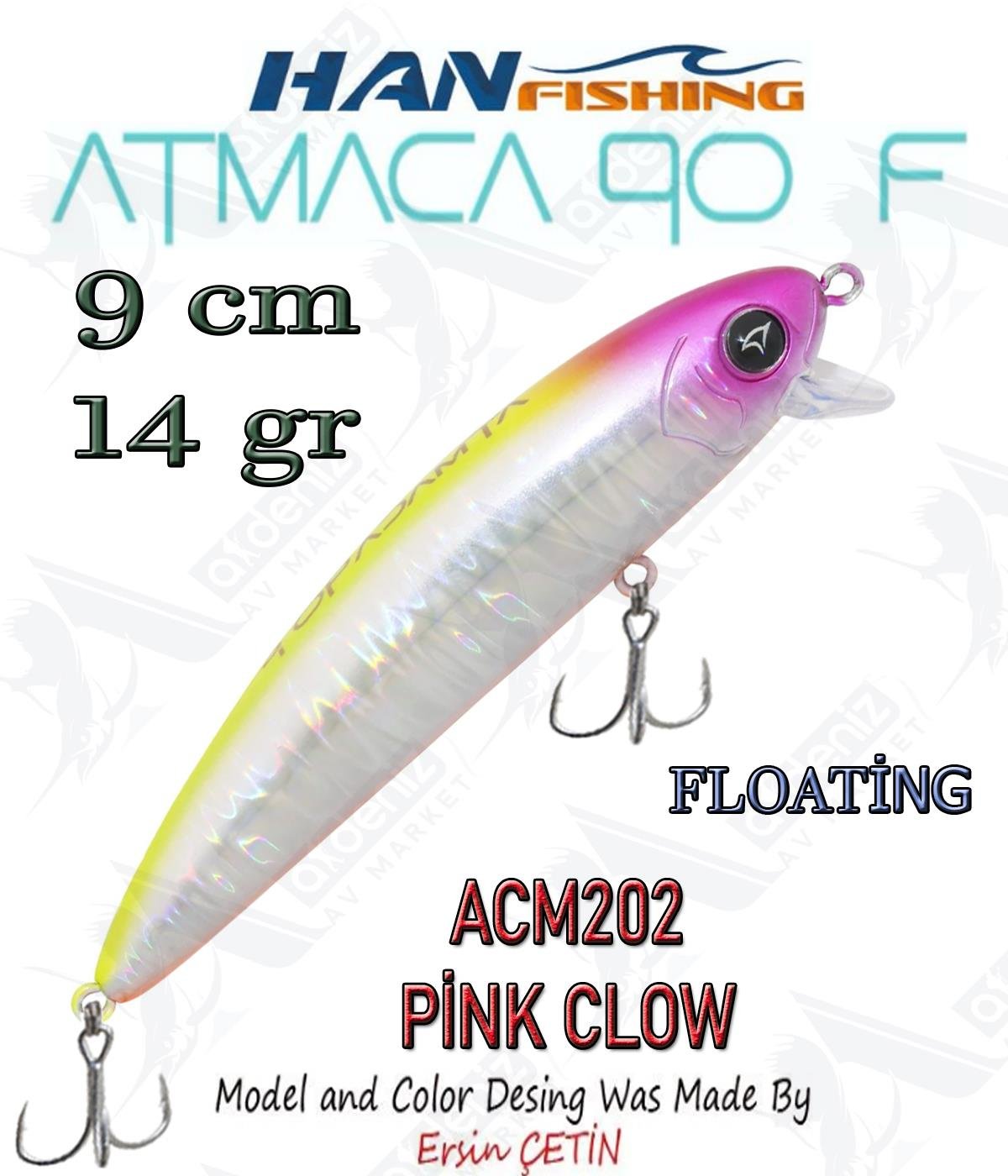 Hanfish Atmaca 90F 9 cm 14 gr ACM202 Pink Clow.HAN FİSHİNG