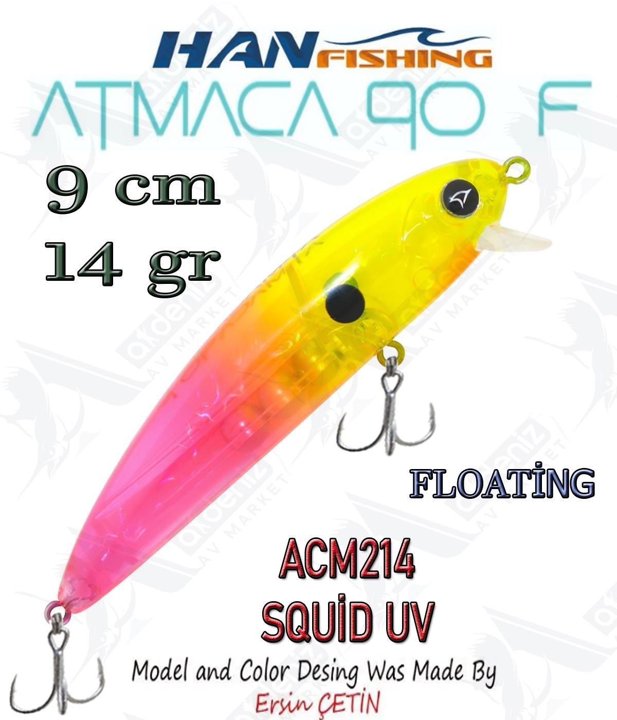 Hanfish Atmaca 90F 9 cm 14 gr ACM214 SQUİD UV.HAN FİSHİNG