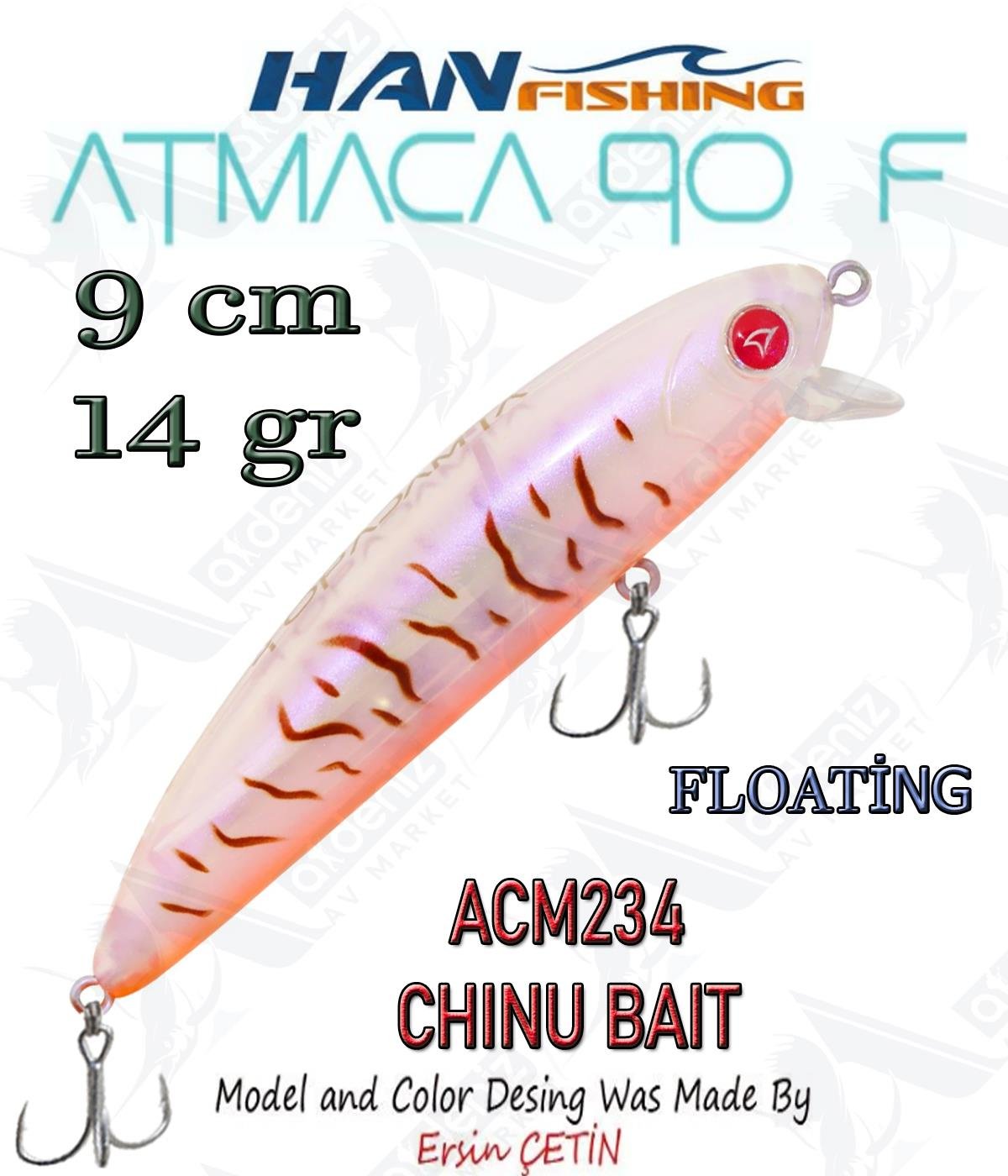 Hanfish Atmaca 90F 9 cm 14 gr ACM234 CHİNU BAİT.HAN FİSHİNG