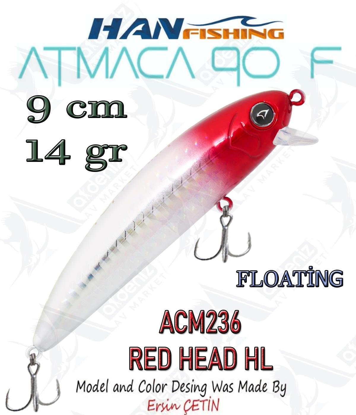 Hanfish Atmaca 90F 9 cm 14 gr ACM236 RED HEAD HL.HAN FİSHİNG