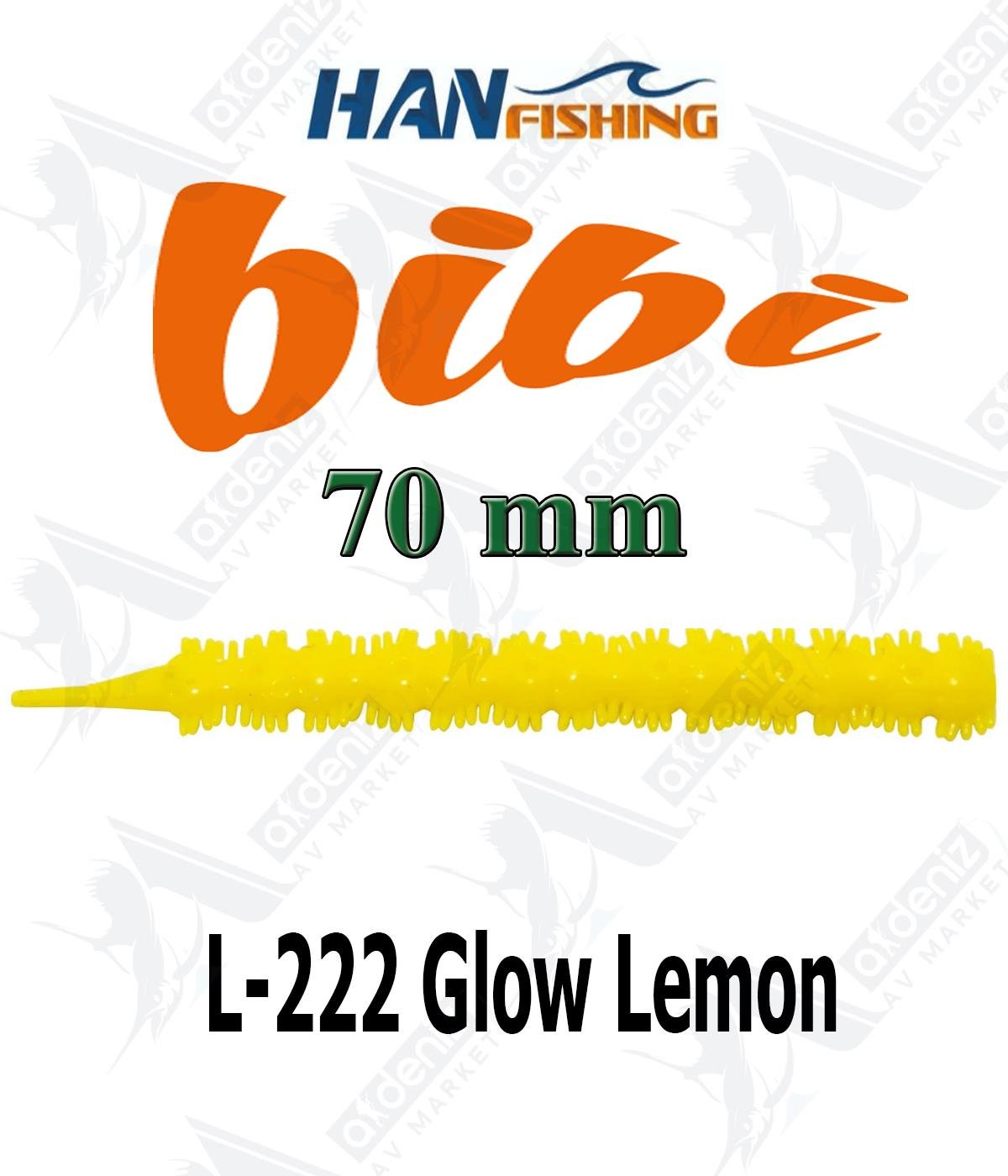Hanfish Bibi 70 mm Lrf/Aji Silikon Kurt 18' li Paket #L-222 Glow LemonHAN FİSHİNG
