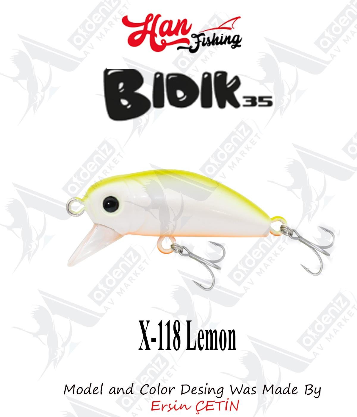 Hanfish Bıdık 35 3.5cm 3.1gr Lrf-Micro Maket Balık #X-118 LemonHAN FİSHİNG