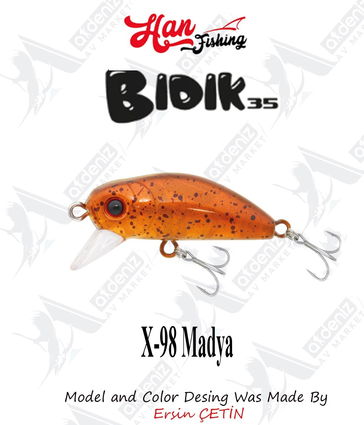 Hanfish Bıdık 35 3.5cm 3.1gr Lrf-Micro Maket Balık #X-98 MadyaHAN FİSHİNG