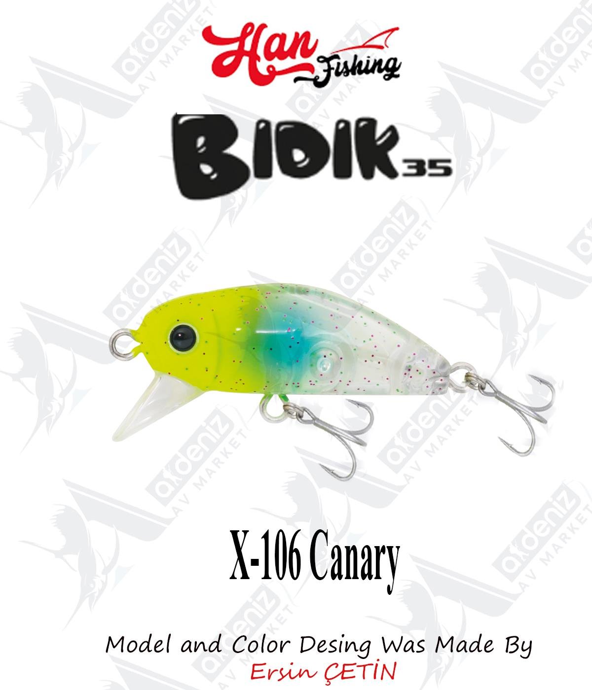 Hanfish Bıdık 35 3.5cm 3.1gr Lrf-Micro Maket Balık #X-106 CanaryHAN FİSHİNG
