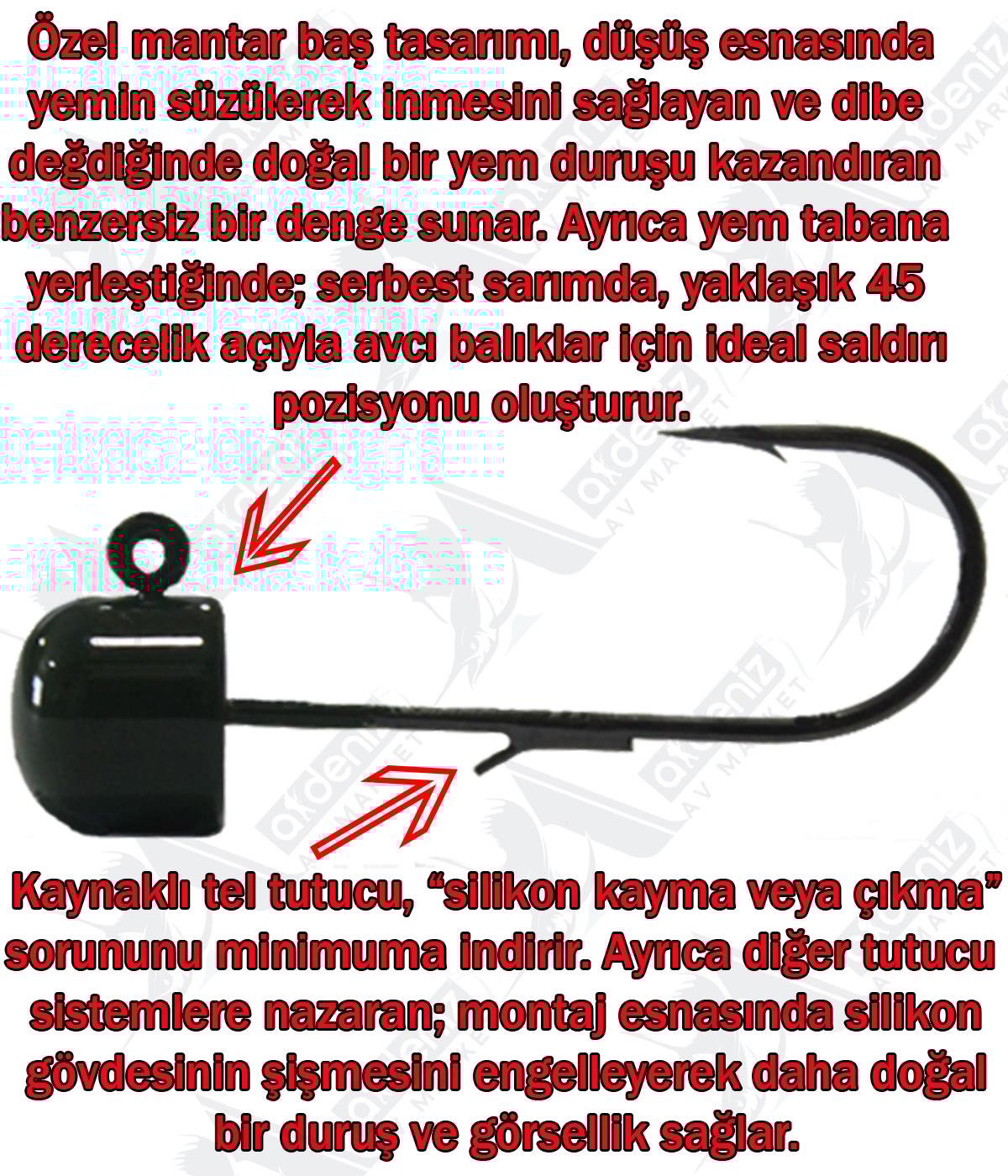 Hanfish Jighead Vision Ned Rig Green MJG-2-3,3 Hook Size:2 Weight:3.3 Gr (4 Pcs)HAN FİSHİNG