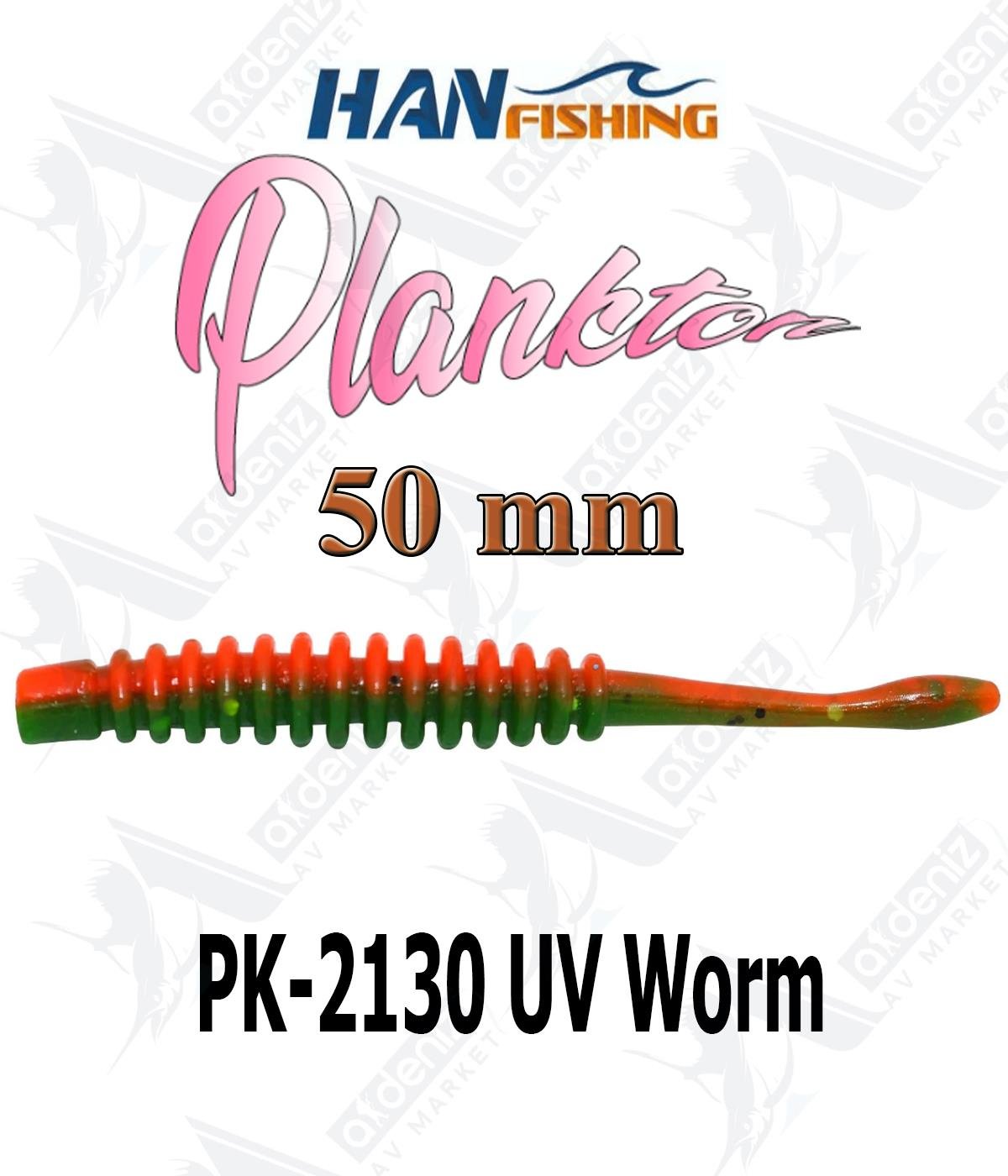 Hanfish Plankton 5 Cm Lrf/Aji Silikon Kurt 10' lu Paket #PK-2130 UV WormHAN FİSHİNG