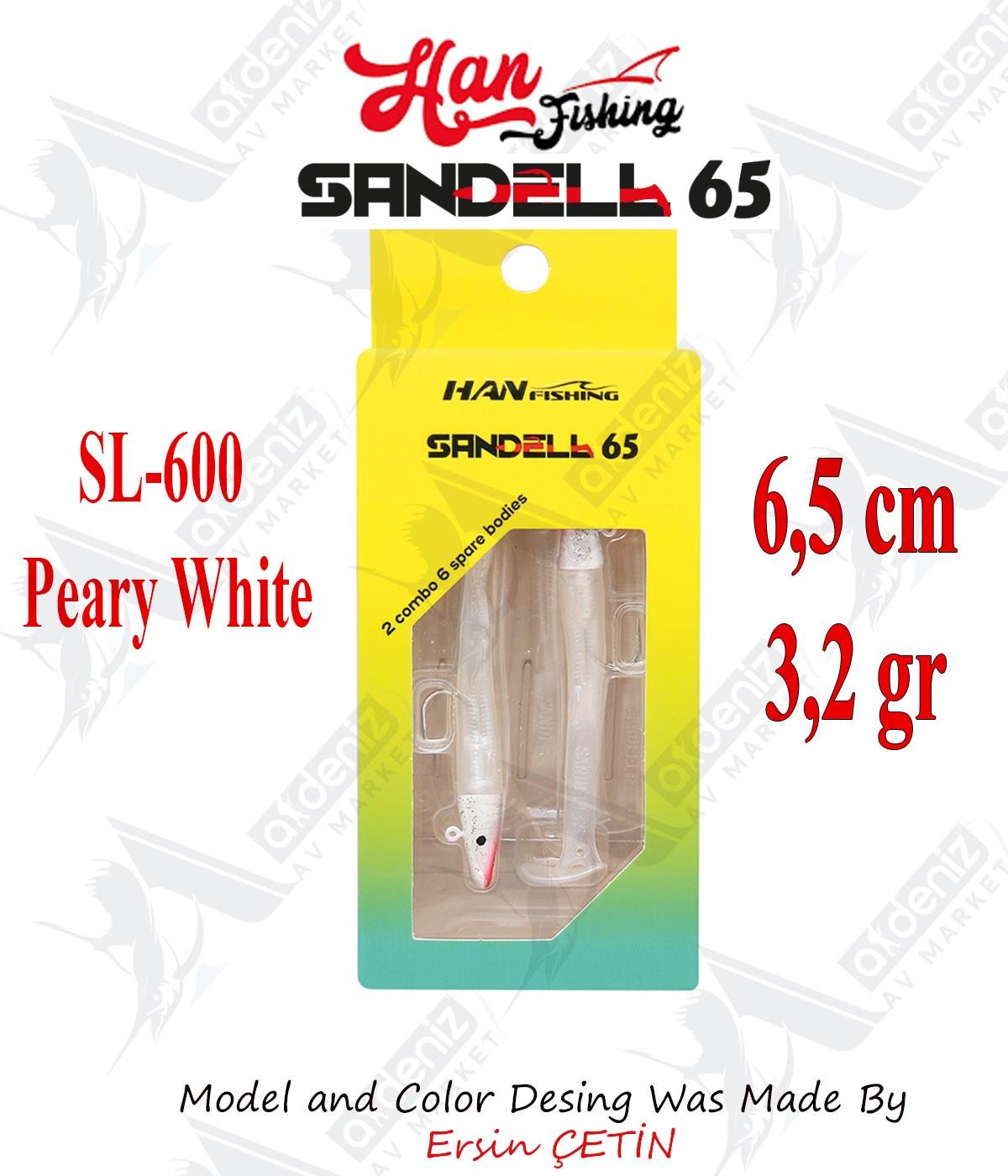 Hanfish Sandeel Silikon 65 mm #SL-600 Peary WhiteHAN FİSHİNG