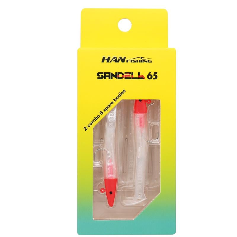 Hanfish Sandeel Silikon 65 mm #SL-680 Red Peary WhiteHAN FİSHİNG