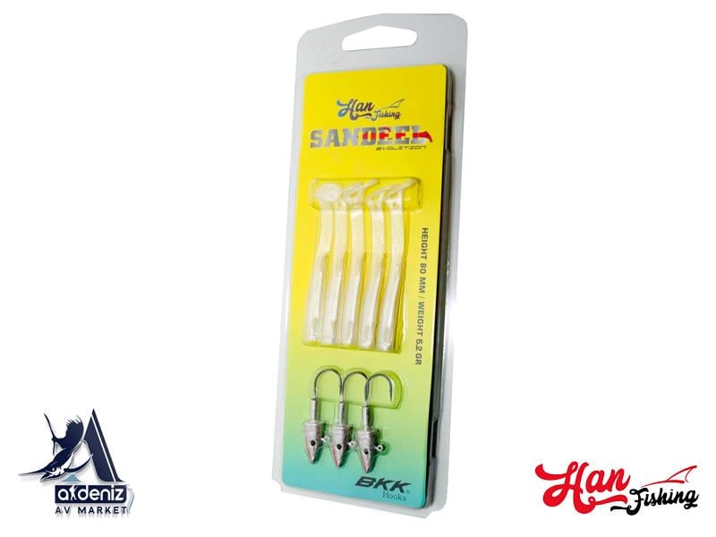 Hanfish Sandeel Silikon 80 mm #SL-800 Peary White 