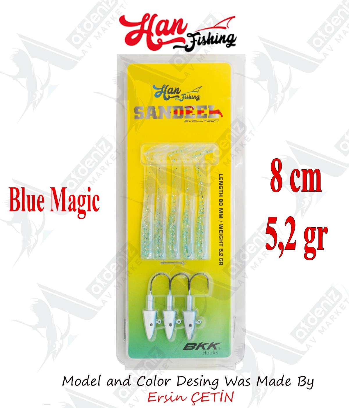 Hanfish Sandeel Silikon 80 mm #SL-804 Blue MagicHAN FİSHİNG
